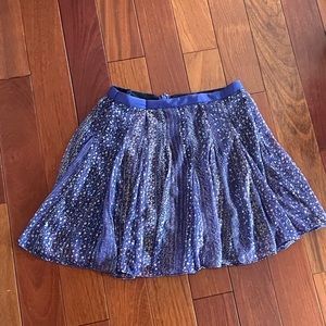 Violet floral flared skirt